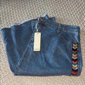 Blue Jeans with Chevron Detail